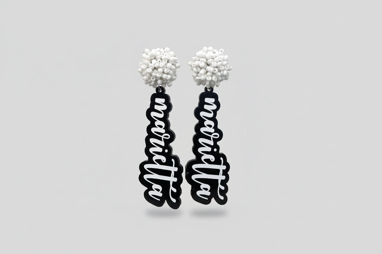Acrylic Script Earrings