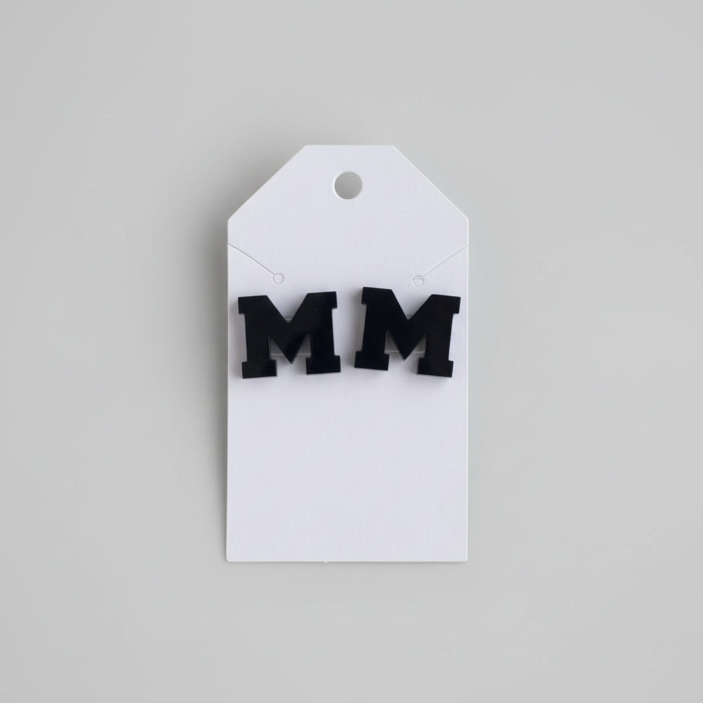 M Stud Earrings