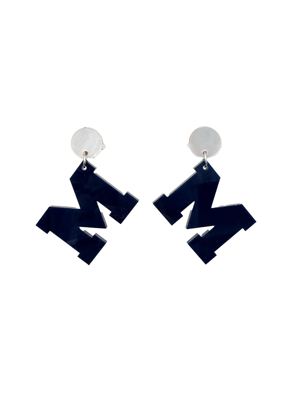 Acrylic M Earrings